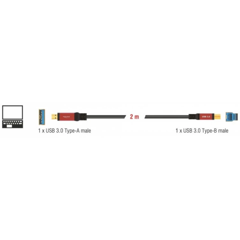 PegasusAstro USB-Cable Premium 1x USB3.0 Type-B 2m 2 PegasusAstro USB-Cable Premium 1x USB3.0 Type-B 2m - Image 2