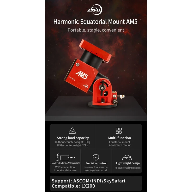 ZWO AM5 Harmonic Equatorial Mount 5 ZWO AM5 Harmonic Equatorial Mount - Image 5